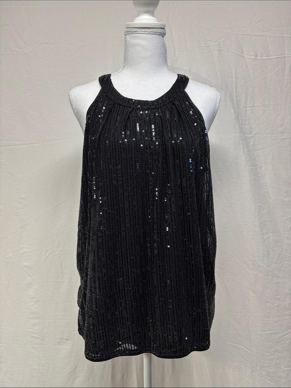 Grace Karin Black Sequin Sleeveless Tank
